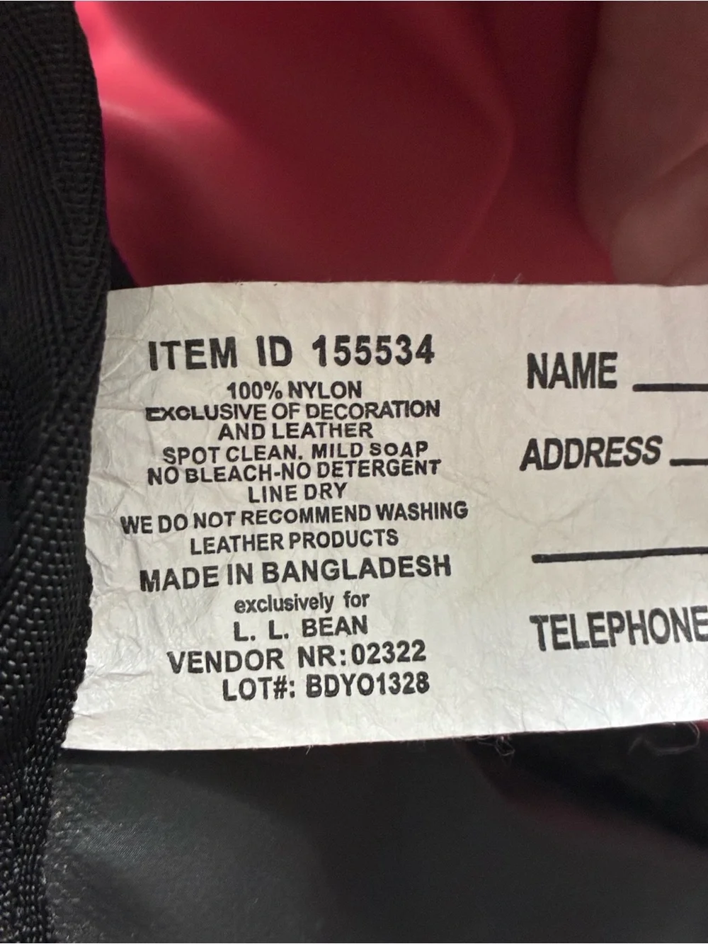 L.L. Bean Vintage Medium Adventure Duffle Bag Red Black Nylon Travel Weekender